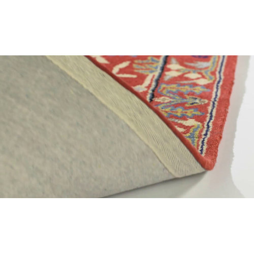 Three Posts™ Ashville Handmade Hand Tufted Wool Red/Ivory/ Yellow Rug